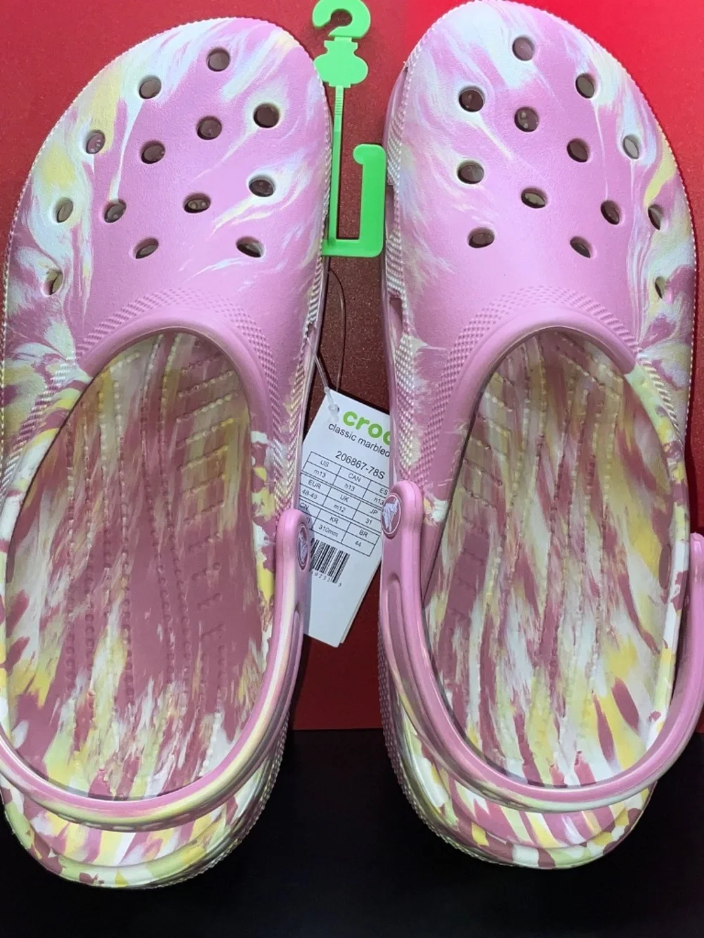 Crocs Classic Marbled Clog in Pink Lemonade/MULTI US Men’s 13/EUR 48-49
